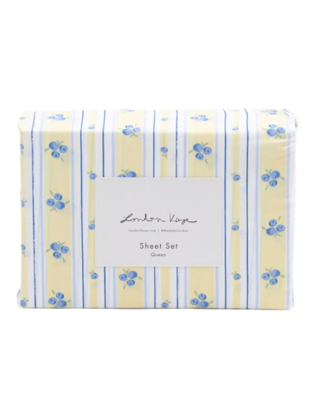 LONDON KAYE Blueberry Stripe Sheet Set